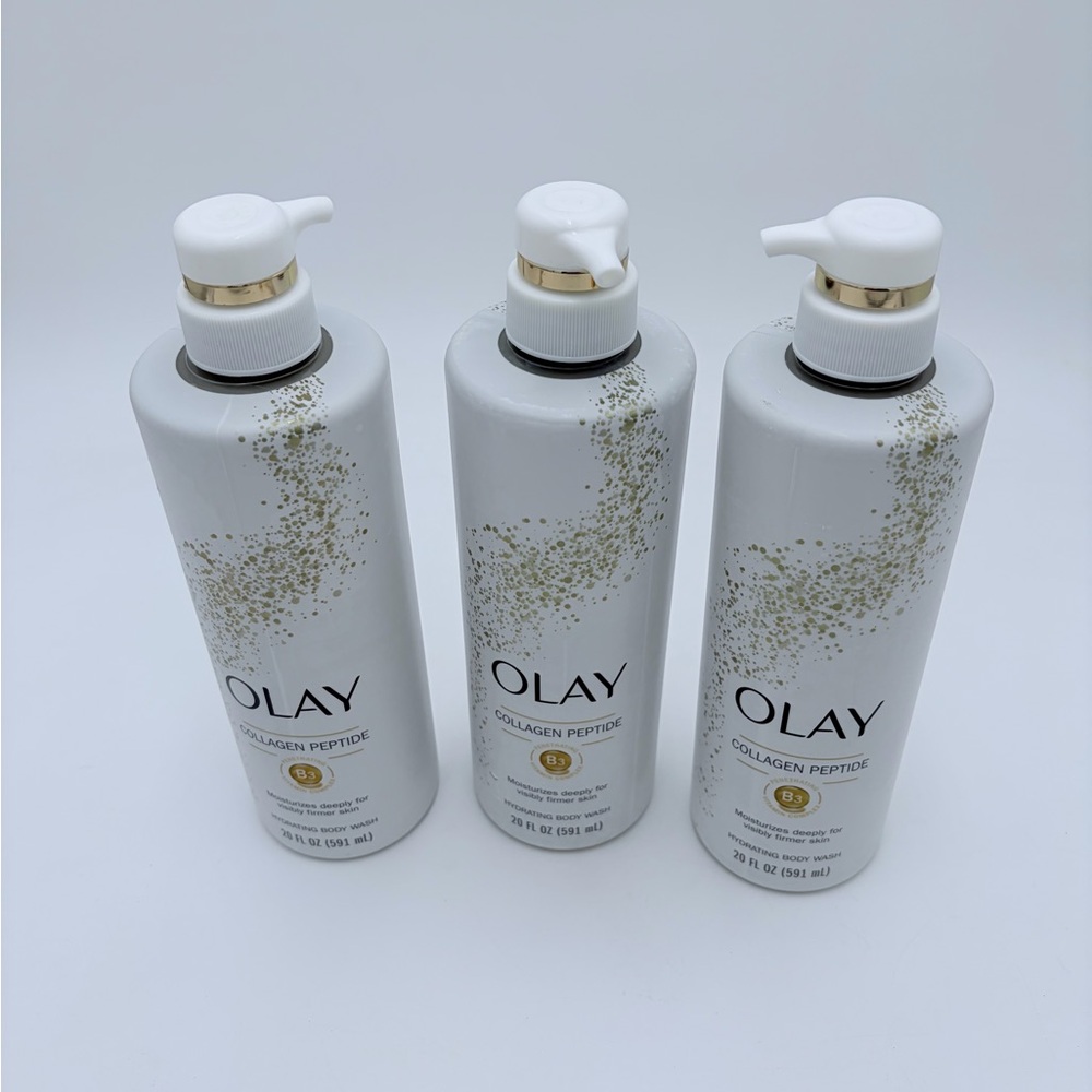 OLAY Collagen Peptide Moisturizer — White & Gold Accents lot of 3 bundle